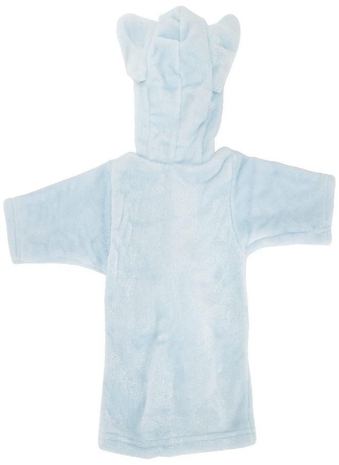 Hudson Baby Unisex Baby Plush Animal Face Bathrobe, Blue Elephant, 0-9 Months