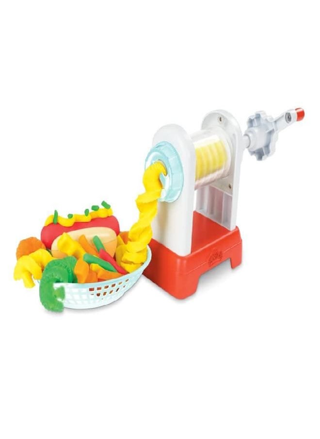 Play-Doh Kitchen Creations Spiral Fries Playset for Kids 3 Years and Up with Toy French Fry Maker, Drizzle, and 5 Modeling Compound Colors, Non-Toxic