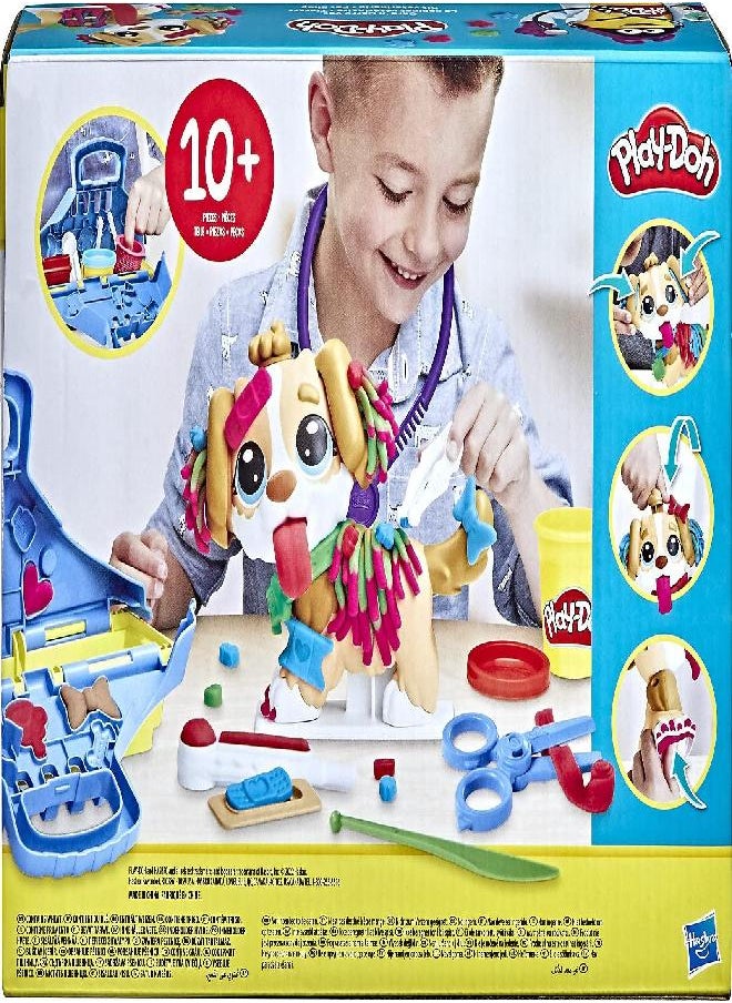 Play-Doh Care 'n Carry Vet Playset for Kids 3 Years and Up with Toy Dog, Storage, 10 Tools, and 5 Modeling Compound Colors, Non-Toxic