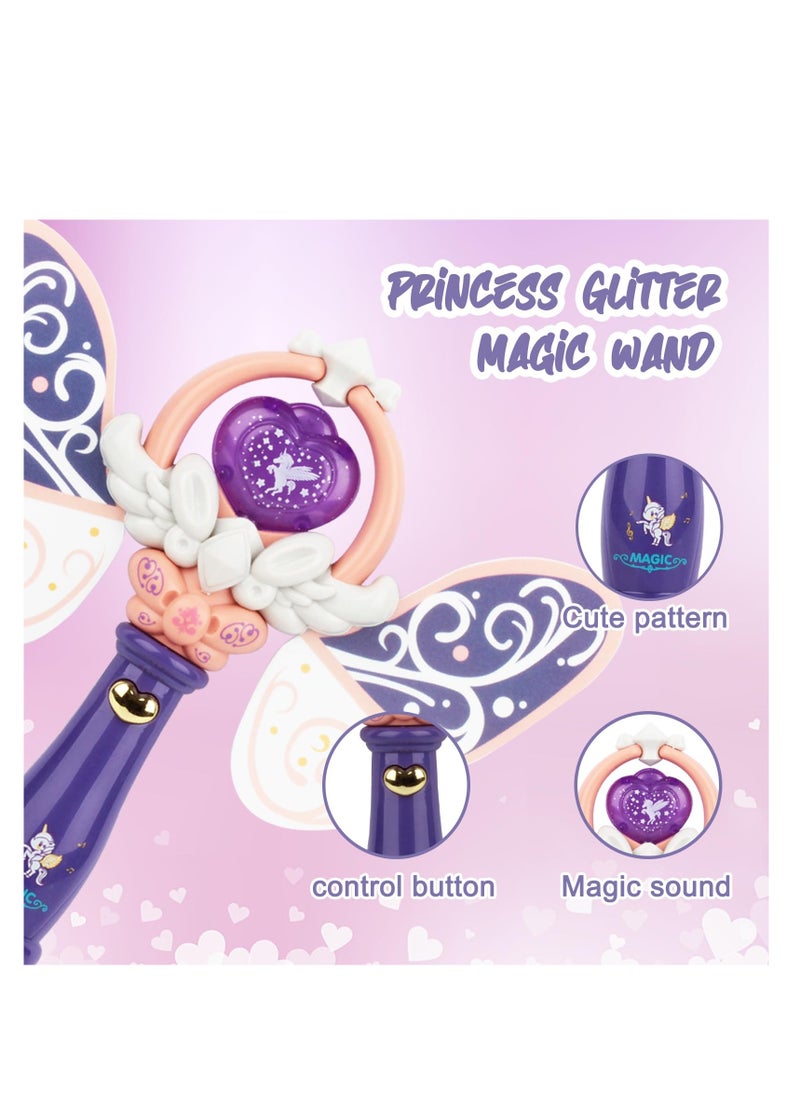 Princess Toys Girls Magic Wands, LED Light Up Flashing Fairy Wand Toy, Dress Up Cool Birthday Gifts for Girl 6-12 Year Old, Cosplay Party Favors, Butterfly Kids Toy