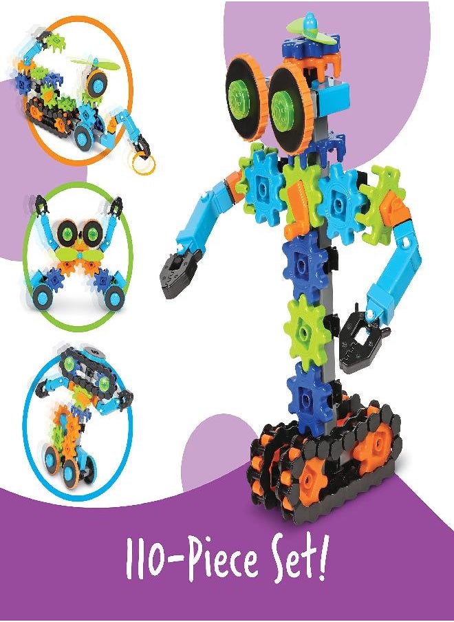 Learning Resources Gears! Gears! Gears! Robots in Motion Building Set - 116 Pieces, Ages 5+ Robot Toy, STEM Toys for Kids, Robots for Kids
