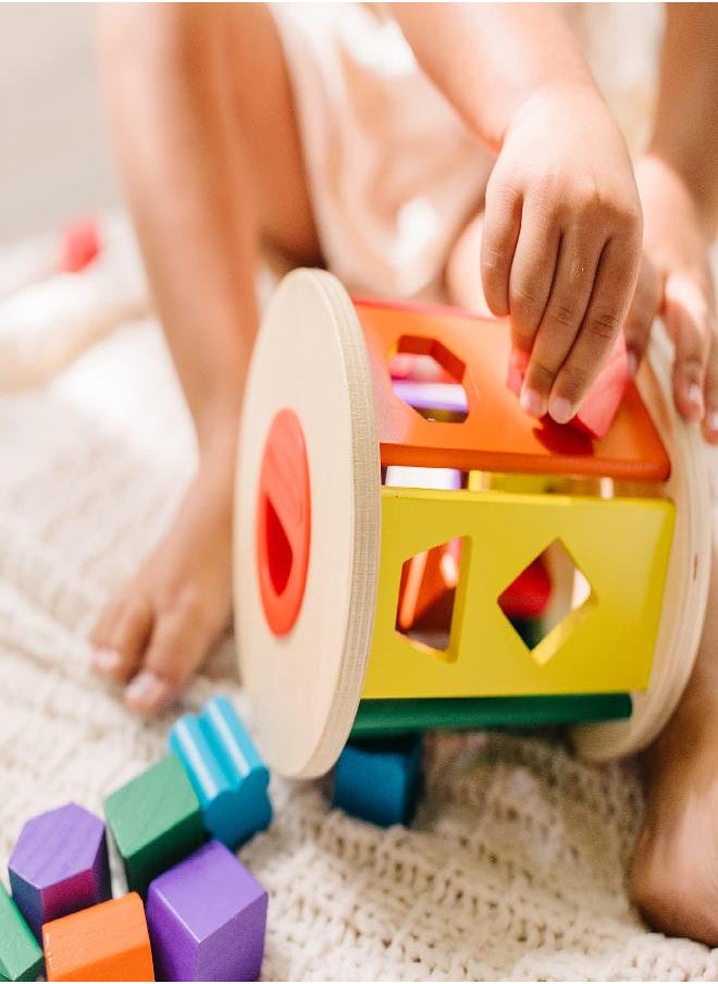 Melissa & Doug Match and Roll Shape Sorter - Classic Wooden Toy