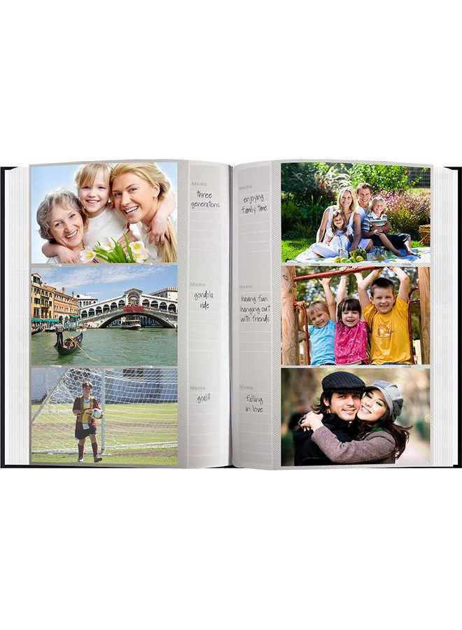 Frame Embossed Leatherette Cover Photo Album Black