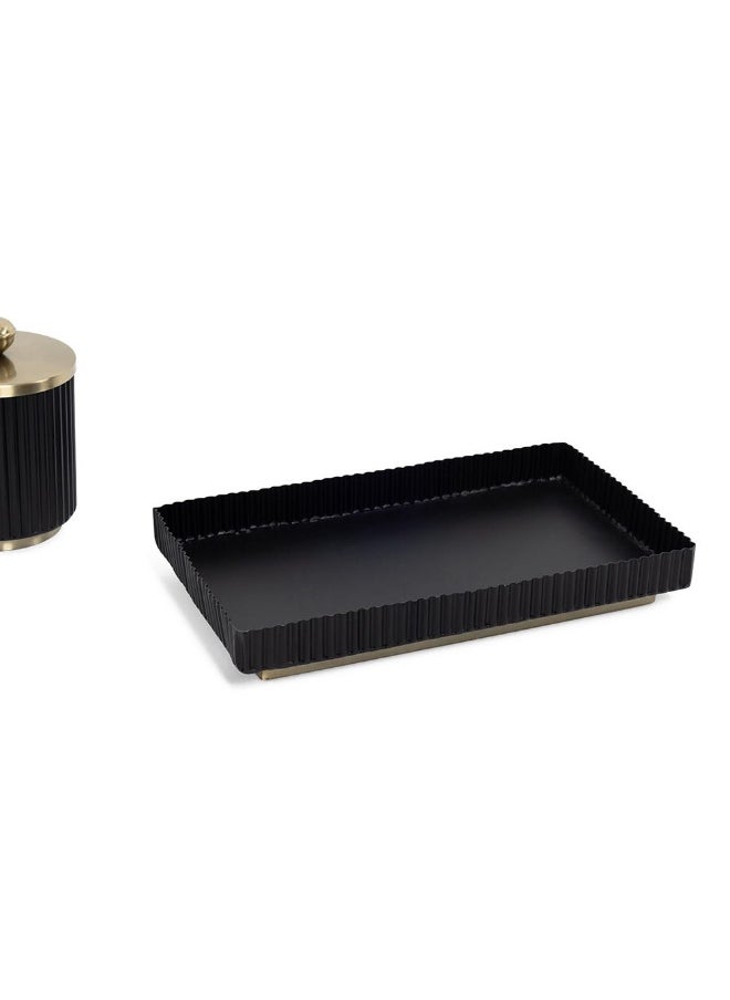 Prestige Rectangular Tray, Black & Gold - 25.5X15 Cm