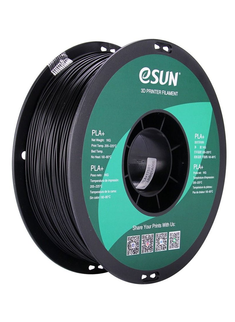 Esun 3D Printer Filament PLA+ 1.75 mm Dimensional Accuracy +/- 0.05 mm 1 Kg (2.2 lbs) Spool 3D Printing Material for 3D Printers - Black