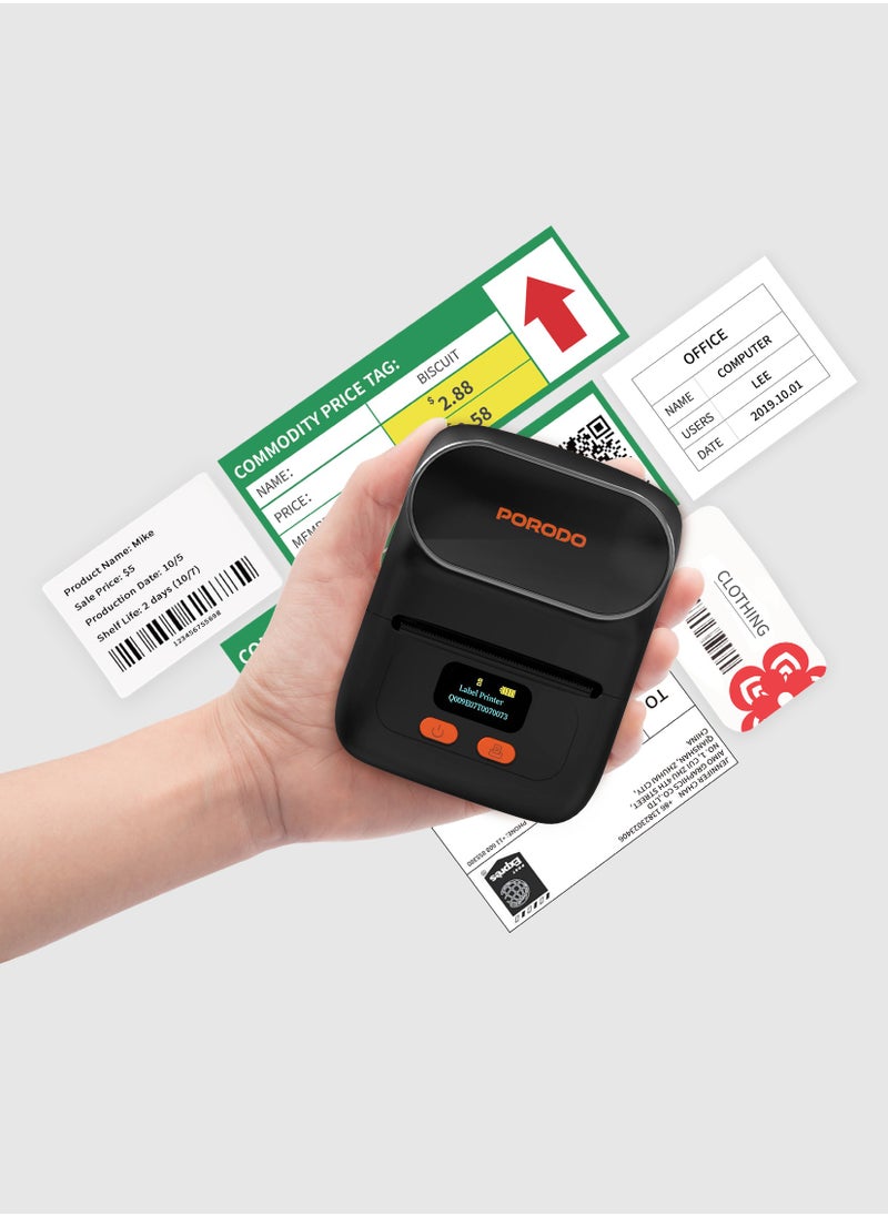 Super HD Thermal Printer / Print Labels & Photos / Inkless Printing / High Definition / Portable - Black