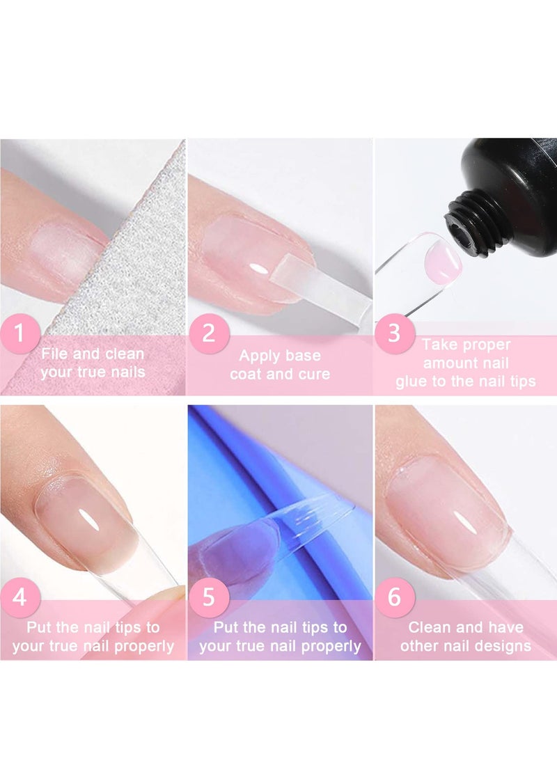 2 PCS DIY Nail Glue Long Lasting Nail Art Gel - Paint Solid Patch Glue Rhinestone Solid Nail Glue Gel Glue for Pressing Nails for Nail Easy DIY at Home 15 ml