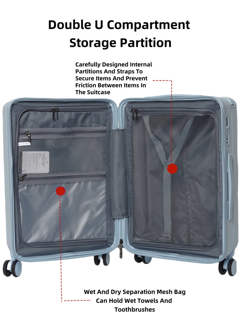 Saw&See Hard Shell Expandable Luggage With Spinner Wheels Unisex TSA Approved Luggage