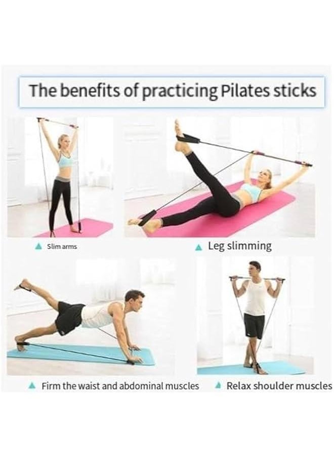 Stretched Fusion Pilates Bar, Pilates Stretched Fusion Bar, Stretchedfusion Multi-functional Pilates Bar, Pilates Stretched Fusion Bar, Multifunctional Pilates Bar Stretched Fusion for Home-Pink