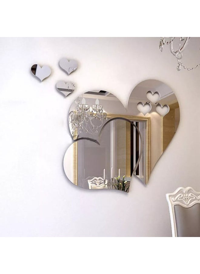 3D Mirror Surface Sticker Creative Heart Shaped Adhesive Clear