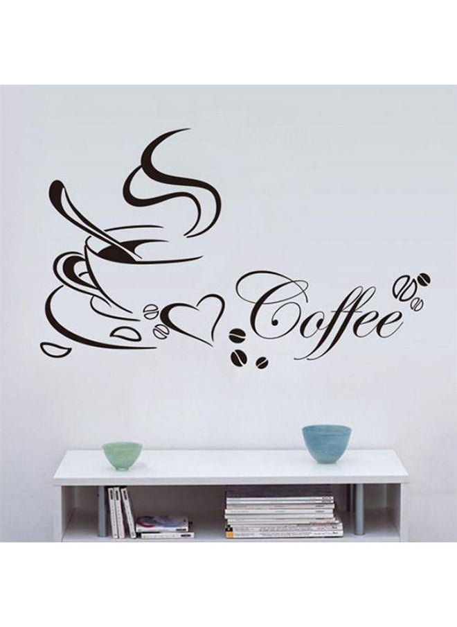 Coffee Cup Wall Paste Sticker Decal Removable Home Design Wallpaper Poster Murals For Living Room,Bedroom u0026 Tv Background Home Decor Black 30X60cm