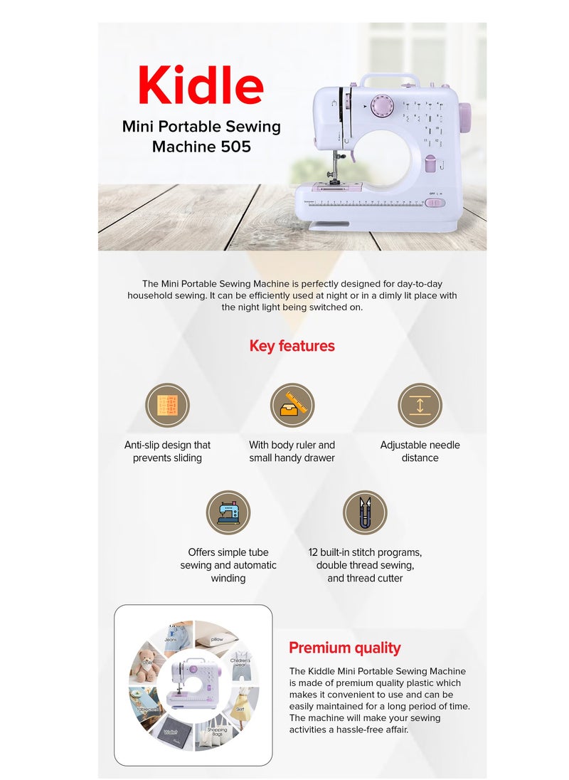 Household Mini Portable Sewing Machine 505 White