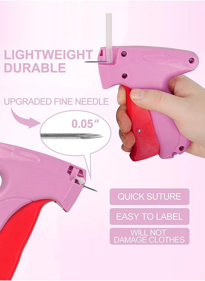 Tagging Gun for Clothing, Fine Stitch Mini Stitch Gun for Clothes, Quick Clothing Fixer, Hemming Sewing Tool Kit, Includes 1000 Fasteners, Great for Garment Repair ​(Pink)