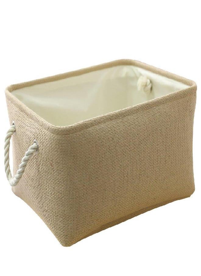 TheWarmHome Large Storage Basket - Fabric Storage Baskets for Organizing Shelves, Collapsible Storage Bin Organizer for Closet Bookself Laundry Dog Toy Home Organization, Decorative Beige Basket Gift