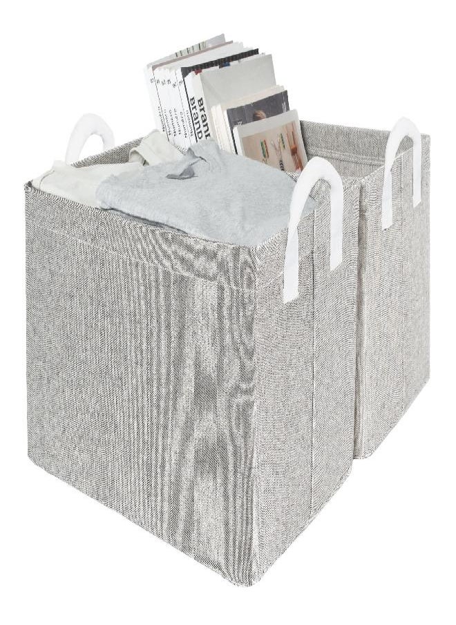 StorageWorks Storage Baskets for Shelves with Metal Frame, Fabric Storage Bins, Gray, 2-Pack