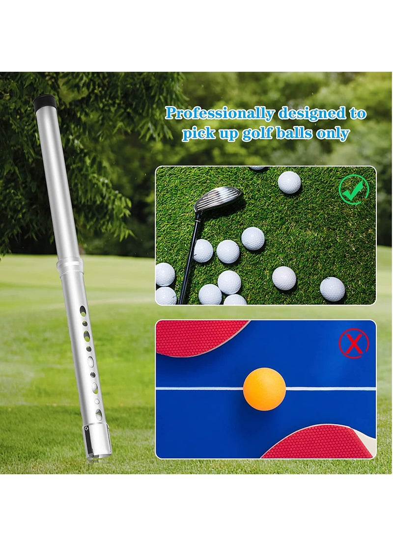 Golf Ball Retriever with Detachable Aluminum Alloy Design, Large Capacity for 21 Balls, Quick Pick-Up, No Bending, Ideal Golf Gift for Men and Women