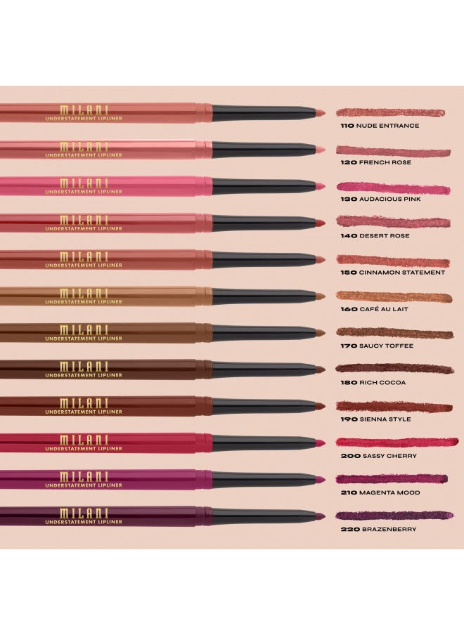 Milani Understatement Lipliner Pencil - Highly Pigmented Retractable Soft Lip Liner Pencil, Easy to Use Lip Makeup