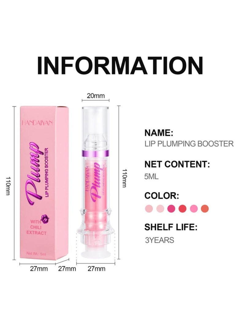 Spicy Lip Plumping Booster,Plumping Lip Oil with Chili Extract,Plump and Pout Lip Plumper for Women Girls,Fuller Lips Instantly,Hydrating,High-Shine (01)