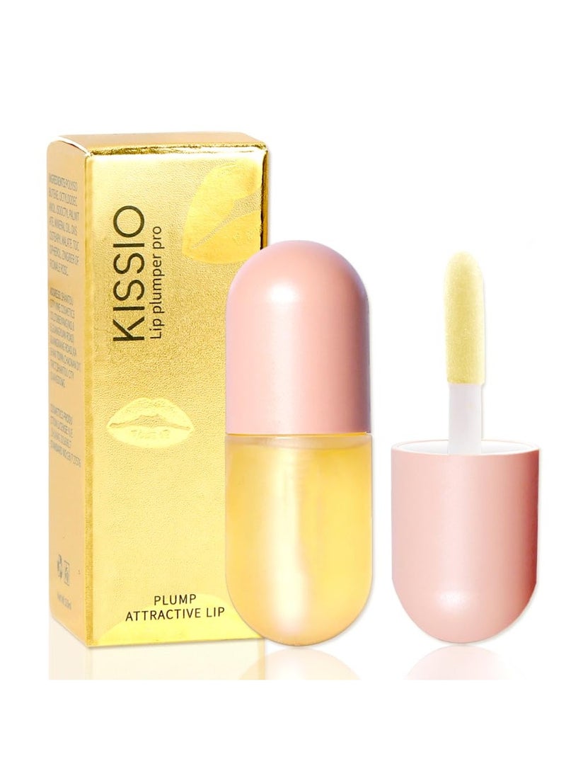 KISSIO Natural Lip Plumper,Lip Plumping Lip Gloss,Lip Plumper Gloss,Derol Lip Plumper,Moisturizing& Reduce Fine Lines 5.5ml For Day Ues