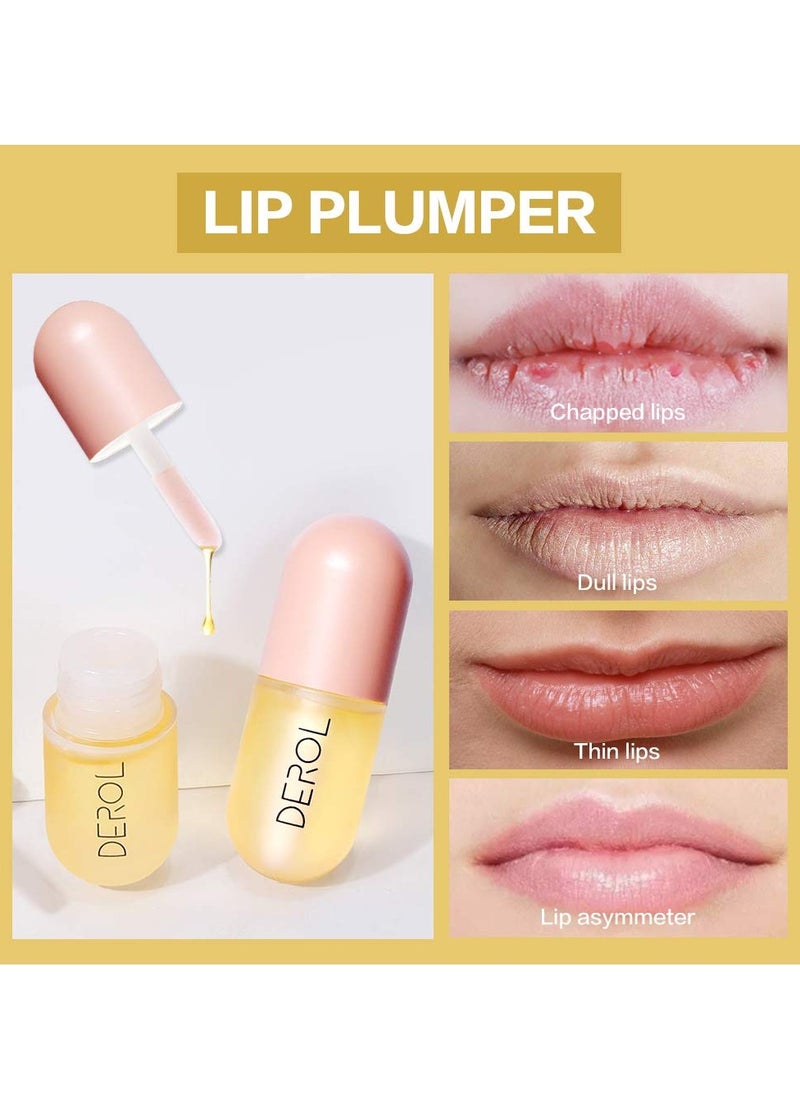 KISSIO Natural Lip Plumper,Lip Plumping Lip Gloss,Lip Plumper Gloss,Derol Lip Plumper,Moisturizing& Reduce Fine Lines 5.5ml For Day Ues