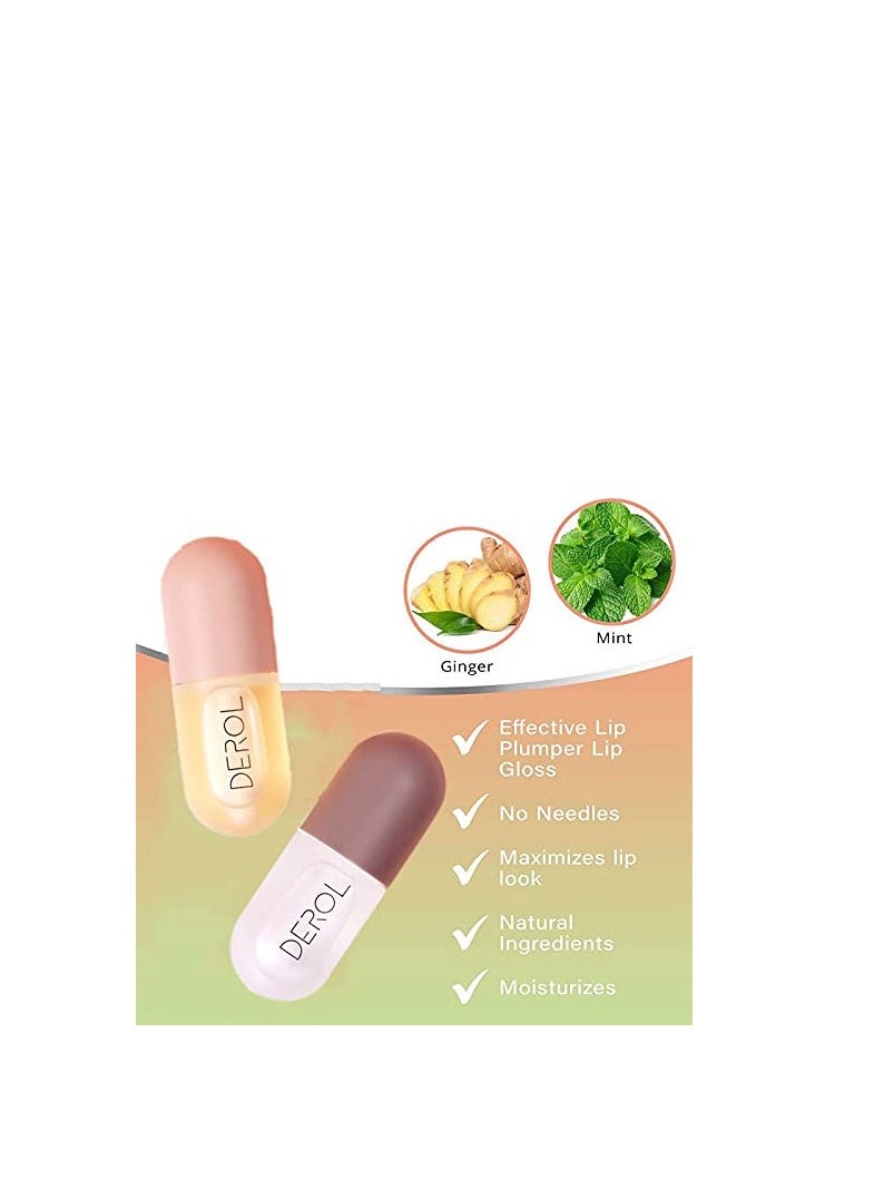 Lip Plumper,Derol Lip Plumper by NVYUE,Natural Lip Plumper and Lip Care Serum,Lip Enhancer for Fuller(2PCS)