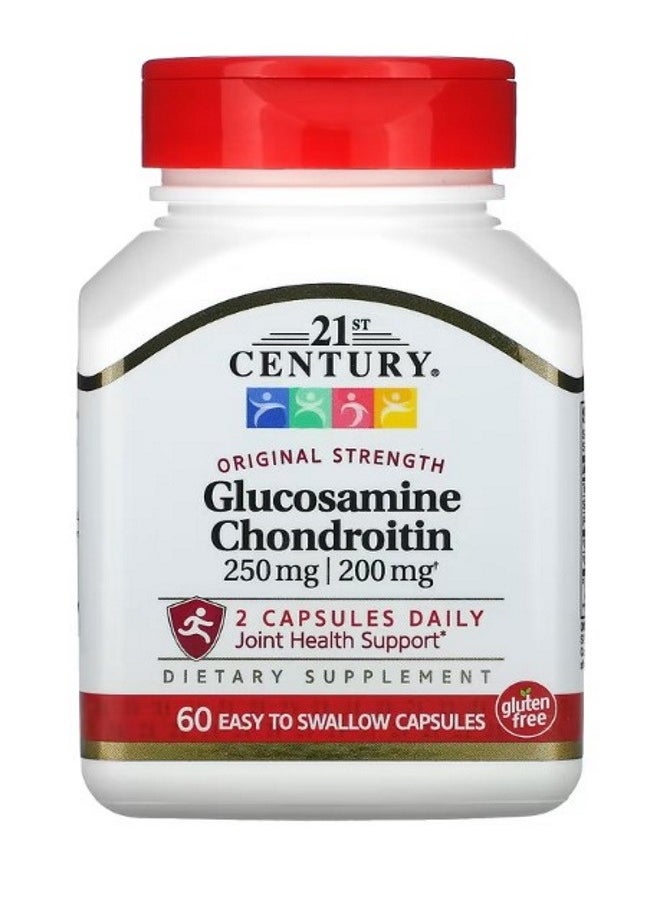 Glucosamine  Chondroitin Original Strength 250 mg  200 mg 60 Easy to Swallow Capsules