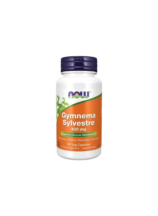 Supplements, Gymnema Sylvestre 400 mg, Supports Glucose Metabolism*, 90 Veg Capsules, Rice Flour, Magnesium Stearate, Silicon Dioxide