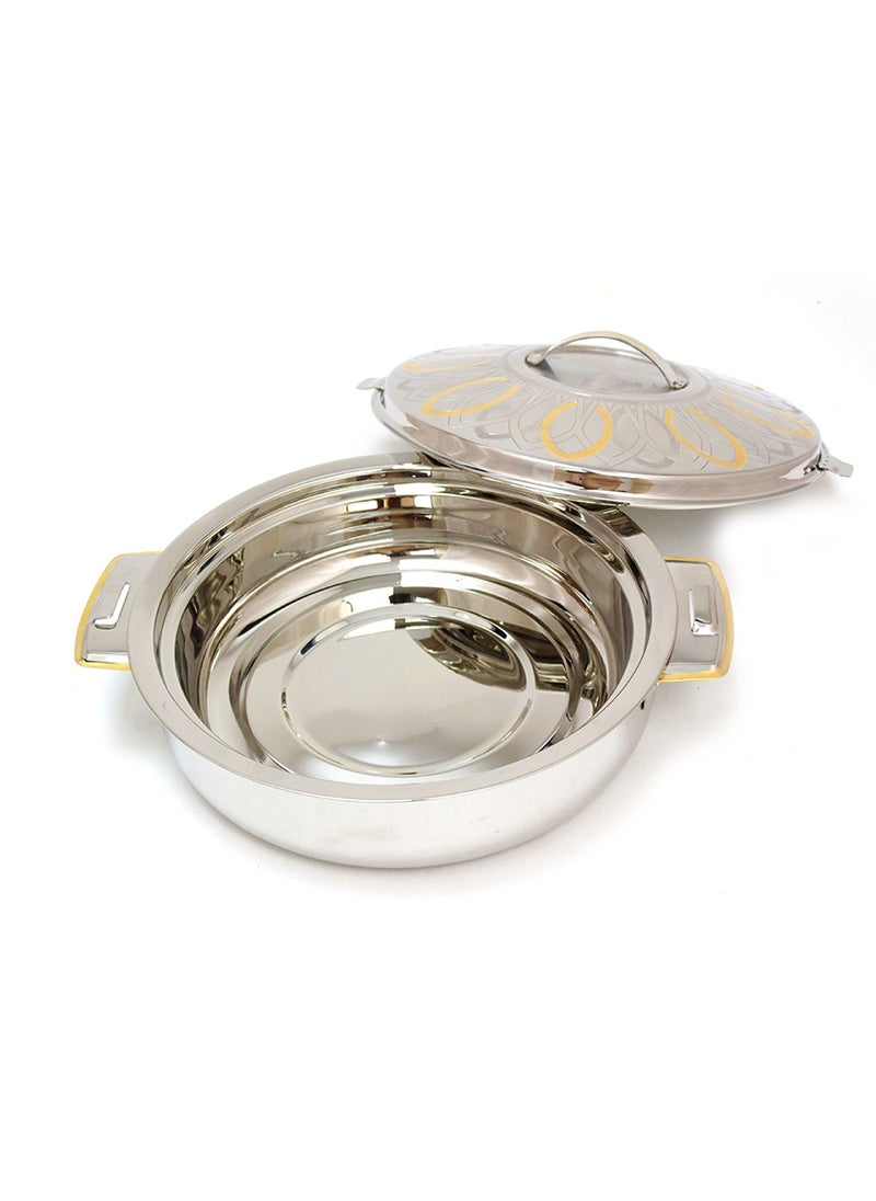 Samar Stainless Steel Hotpot Golden Floral Design Double-Wall Insulated Food Warmer  8000ml