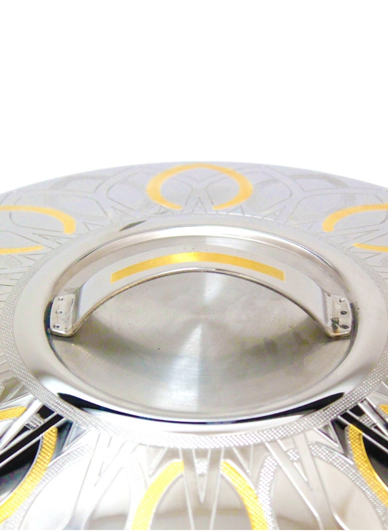 Samar Stainless Steel Hotpot Golden Floral Design Double-Wall Insulated Food Warmer  8000ml