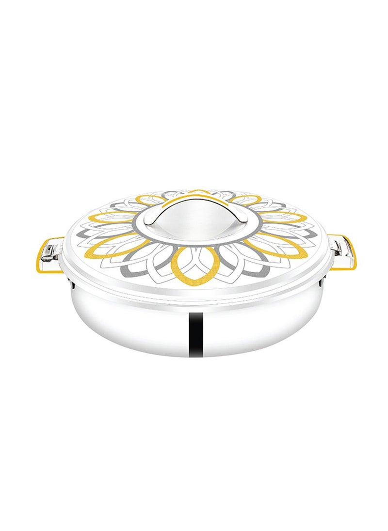 Samar Stainless Steel Hotpot Golden Floral Design Double-Wall Insulated Food Warmer  8000ml