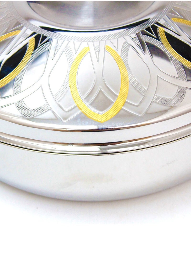 Samar Stainless Steel Hotpot Golden Floral Design Double-Wall Insulated Food Warmer  6000ml