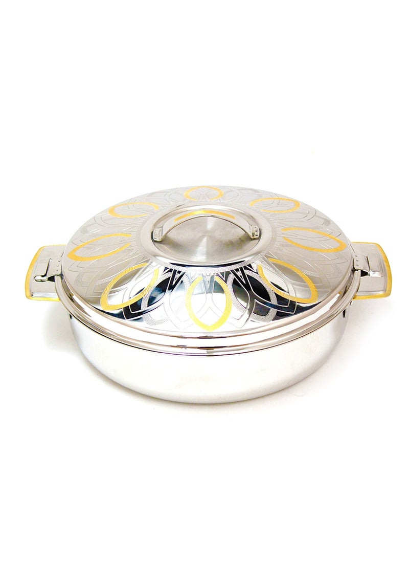 Samar Stainless Steel Hotpot Golden Floral Design Double-Wall Insulated Food Warmer  6000ml