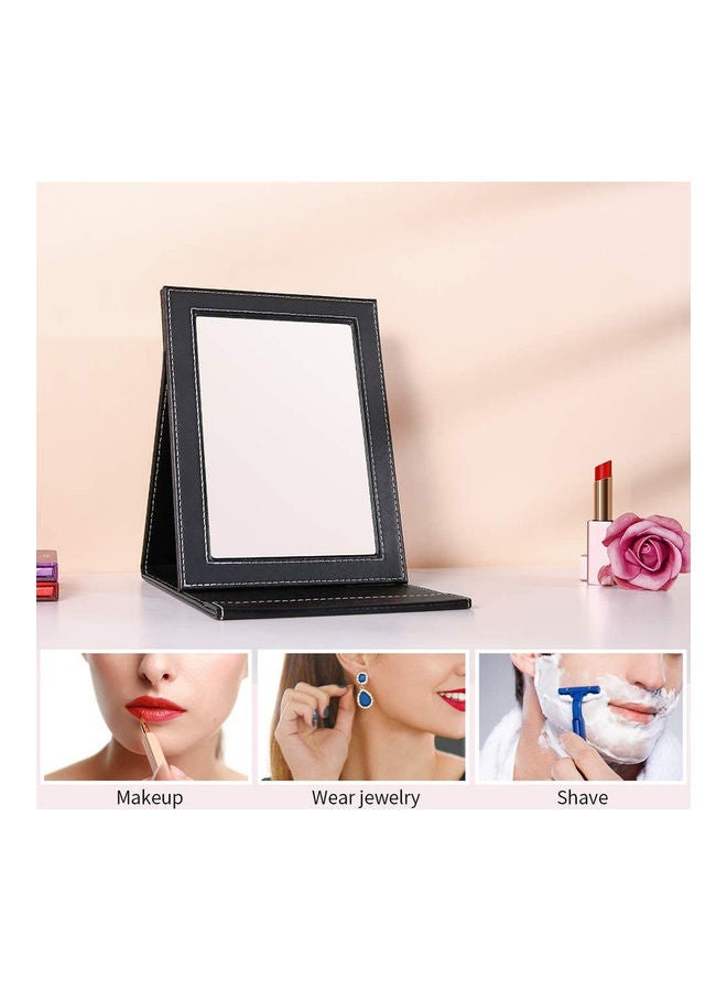 Portable Folding Vanity Mirror with Stand Black