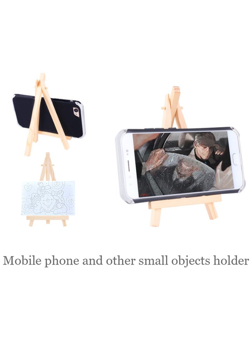 Mini Wooden Easel, SYOSI Desktop Small Easel, Wooden Photo Frame Tripod, Digital Oil Painting Display Mini Easel, Advertising Display Stand, 10 Pieces