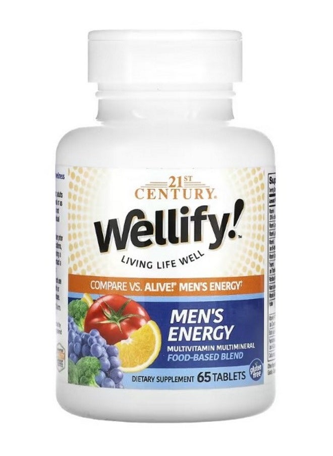 Wellify Mens Energy Multivitamin Multimineral 65 Tablets