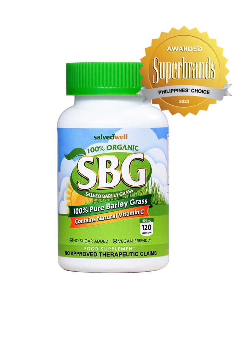 Salveo Barley Capsules 120 capsules 500mg SBG SALVEO BARLEY GRASS 100% Pure Barley Grass Leaf Powder