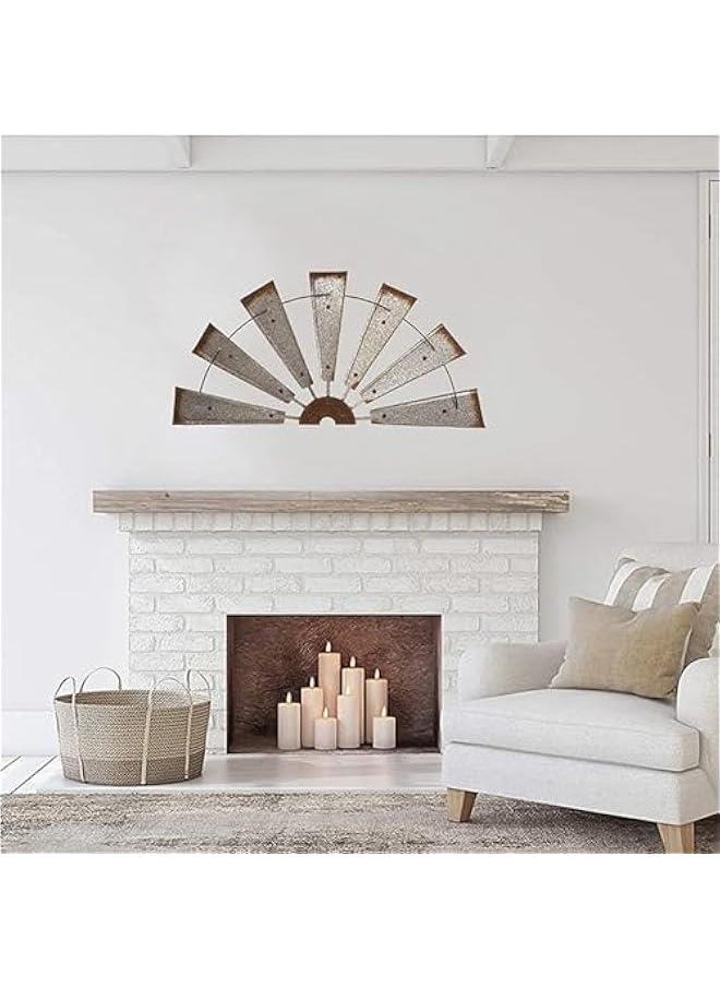 Home Decor, Beautiful Elegant Ornaments, Wall Decor, Iron Windmill Wall Decor for Farmhouse Style Home Metal Wall Art Ornaments Iron Hangings Decoration Unique Design