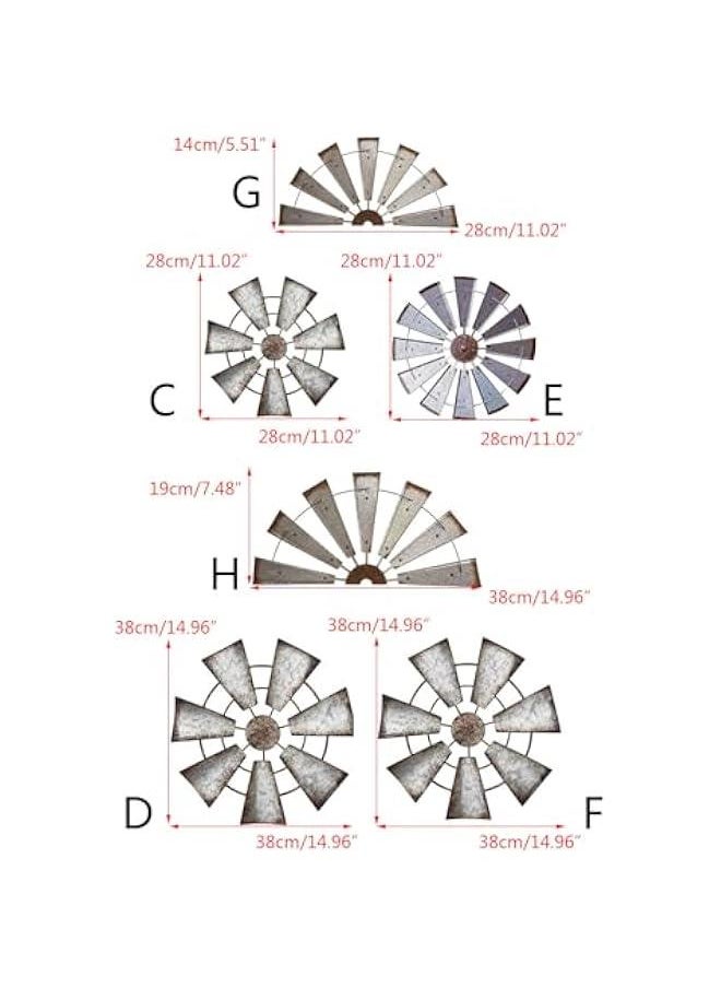Home Decor, Beautiful Elegant Ornaments, Wall Decor, Iron Windmill Wall Decor for Farmhouse Style Home Metal Wall Art Ornaments Iron Hangings Decoration Unique Design