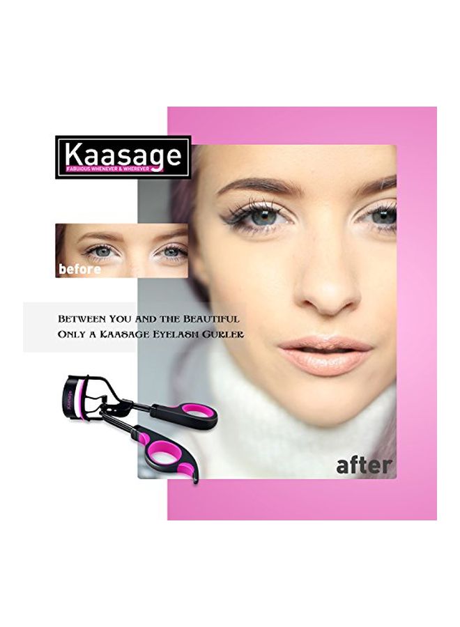 Eyelash Curler With Advanced Silicone Pressure Pad Black/Pink