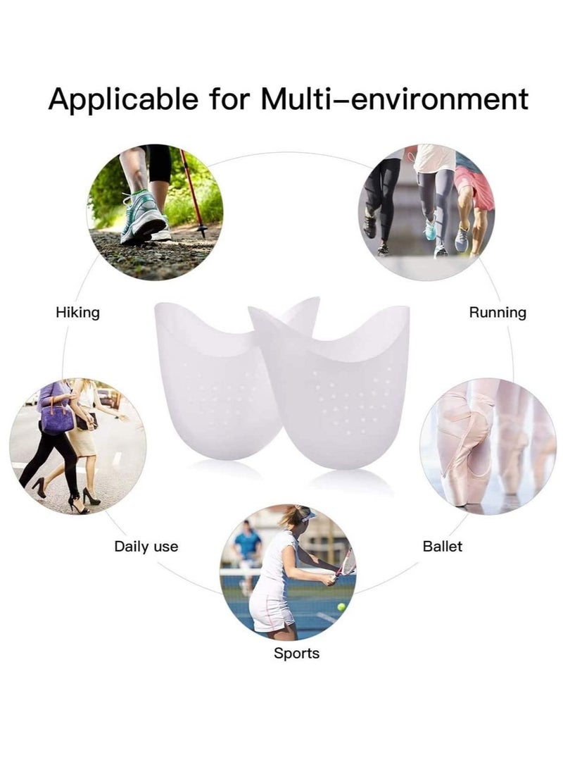 Silicone Gel Toe Caps,  Soft Silicone Gel Toe Protectors Covers Toe Caps Metatarsal Pads Ballet Pointe Pads with Forefoot Cushion Ballet Pointe Dance High Heel Shoe Pads, 2 Pairs