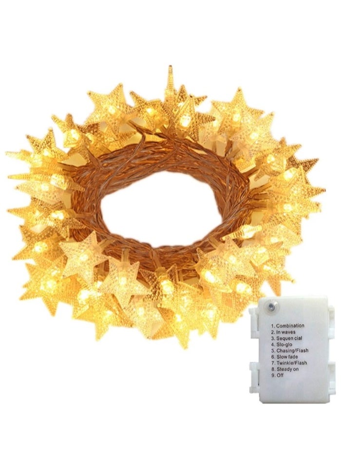 Star String Lights, Warm White LED Fairy Lights 30Mtr with 8 Lighting Modes, Battery-Powered for Indoor & Outdoor Decor