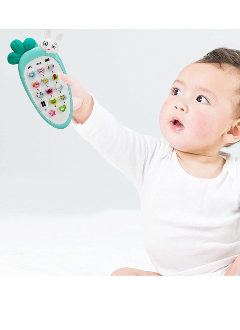 Toddler Phone Toy Sound Toy Early Educational Mobiles Phone Carrot Shape Simulation Cellphone Mobile Phone Gift for Kids 0-12 Months
