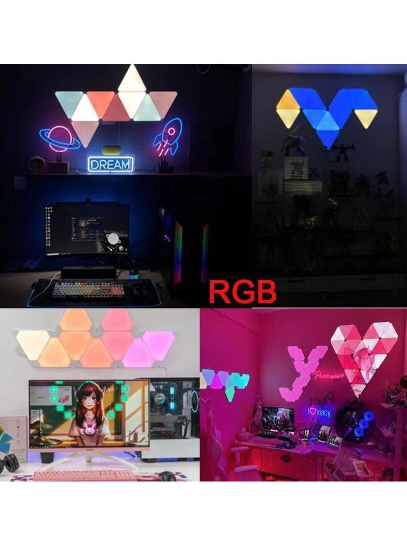 10 PCS WIFI Bluetooth 5V USB Triangle Lamps Quantum Atmosphere LED Night Light for Game Bedroom Decoration Creative Decorat Wall Lamps Wifi APP