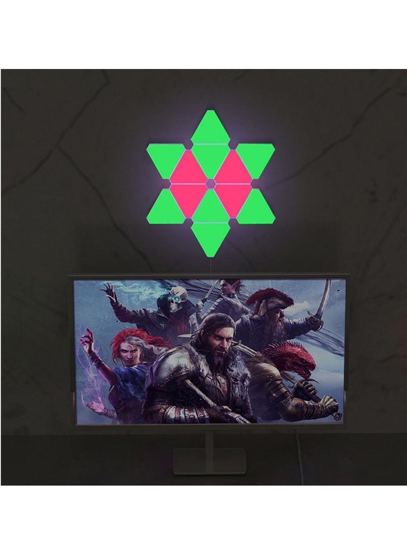 10 PCS WIFI Bluetooth 5V USB Triangle Lamps Quantum Atmosphere LED Night Light for Game Bedroom Decoration Creative Decorat Wall Lamps Wifi APP