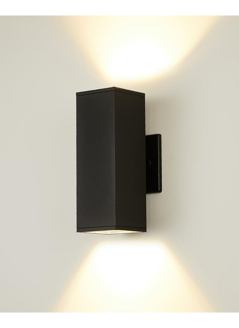 Modern Outdoor Wall Light, Waterproof LED Up/Down Light for Garden, Patio, and Balcony - Sleek Black Aluminum Finish