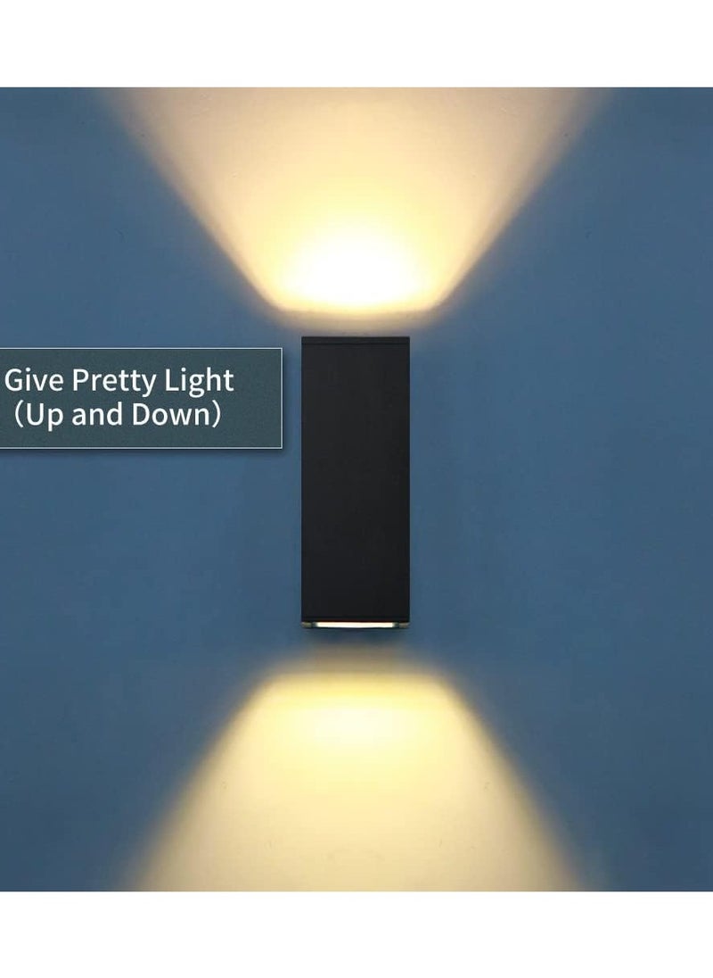 Modern Outdoor Wall Light, Waterproof LED Up/Down Light for Garden, Patio, and Balcony - Sleek Black Aluminum Finish