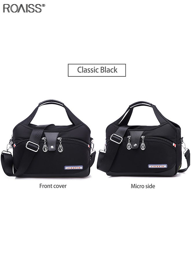 Women's Oxford Cloth Handbag Removable Shoulder Strap Multi Pocket Messenger Bag Fashion Leisure Versatile Commuting Bag