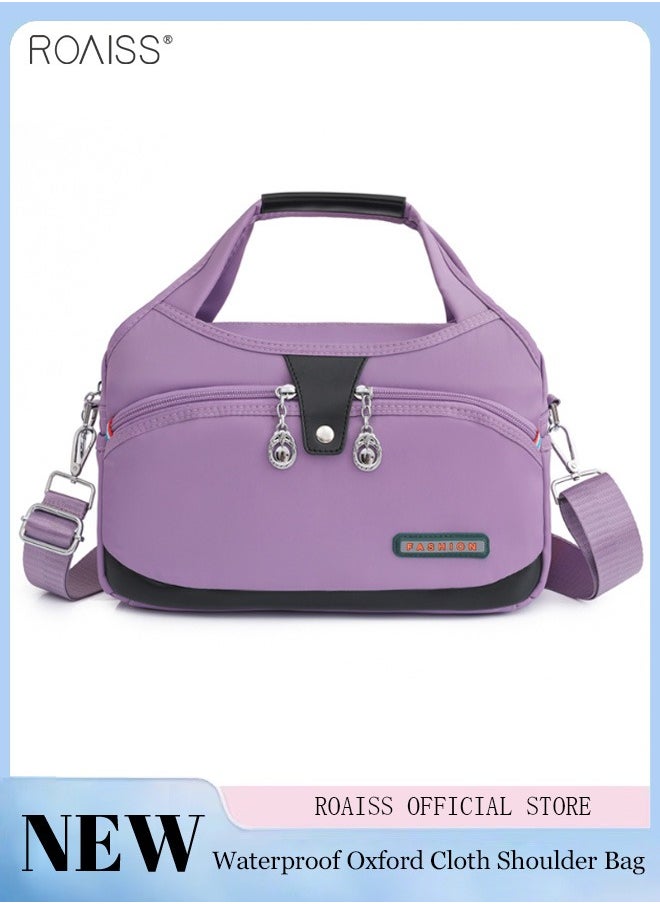 Women's Oxford Cloth Handbag Removable Shoulder Strap Multi Pocket Messenger Bag Fashion Leisure Versatile Commuting Bag