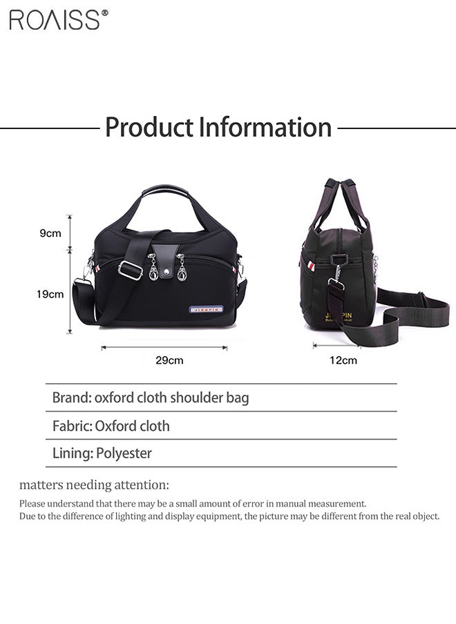 Women's Oxford Cloth Handbag Removable Shoulder Strap Multi Pocket Messenger Bag Fashion Leisure Versatile Commuting Bag