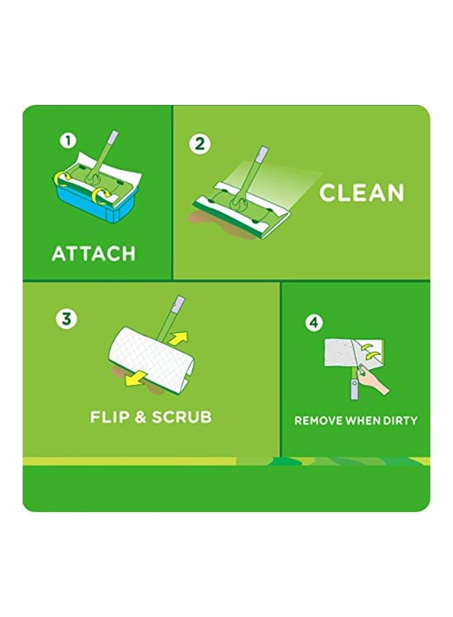 36-Piece Sweeper Wet Mop Refill Set White 11.8x6.5x6.8inch